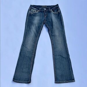 Grace In LA Women's Boot Cut Jeans - Dark Blue